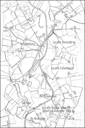 Topografie Schuilenburg 1996 met locaties
