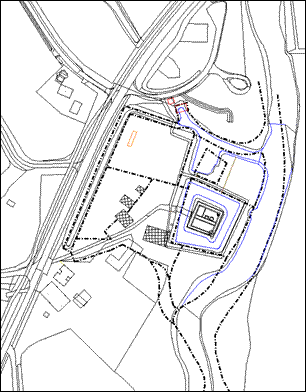 plattegrond van 1381 op kadastrale ondergrond van 1811 en huidige BGT.